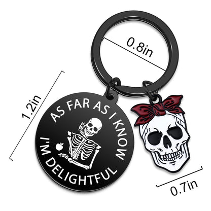 Goth Gifts for Women Gothic Keychain Skull Keychain for Teens Witchy Gifts for Women Skeleton Keychains Spooky Basket Stuffers Horror Gift for Friend Funny Halloween Keychains