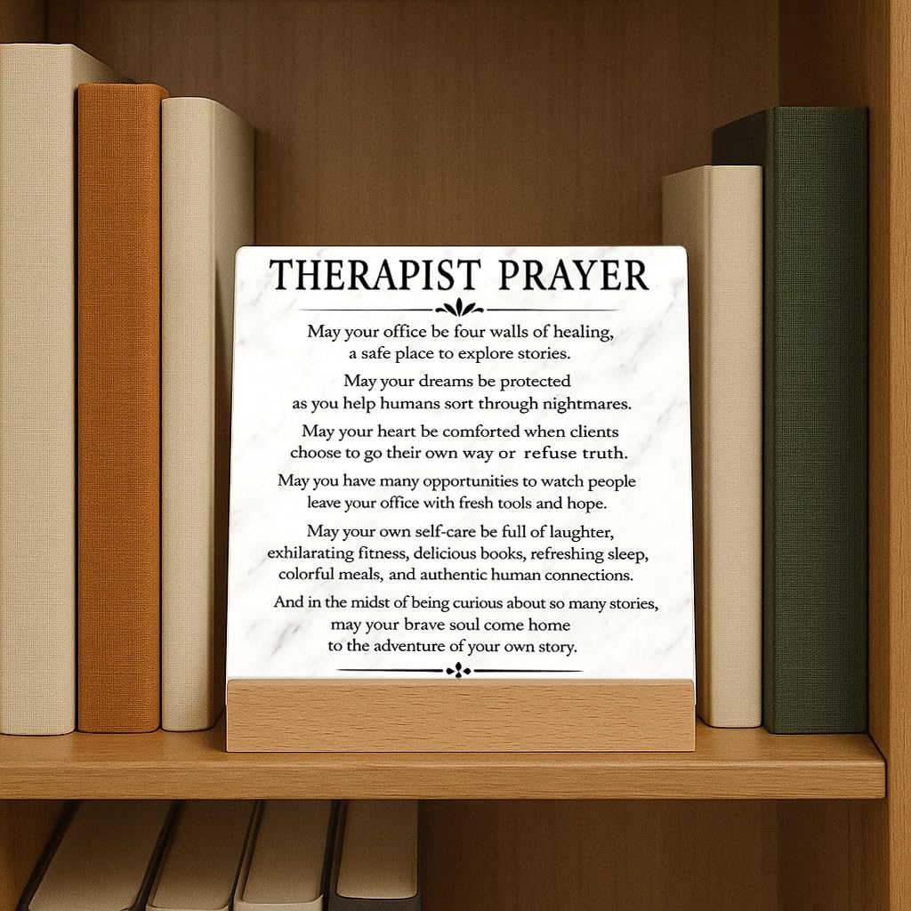 Therapist Prayer Sign Therapist Office Desk Decor Sign - Therapist Gifts for Mental Health Therapists Counselor Psychologist Psychotherapist Counselor Gifts for Women Prayer Plaque