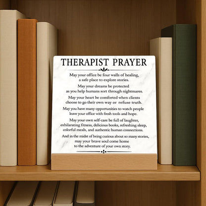 Therapist Prayer Sign Therapist Office Desk Decor Sign - Therapist Gifts for Mental Health Therapists Counselor Psychologist Psychotherapist Counselor Gifts for Women Prayer Plaque
