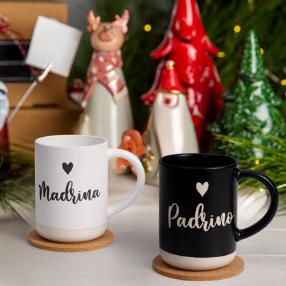 Cabtnca Godparents Proposal Gift, Padrinos Proposal Gift, Padrino Madrina Mugs, Christmas Birthday Gifts for Godparents from Godchild, Godmother Godfather Godparents Gifts for Baptism, 16 Oz Set of 2