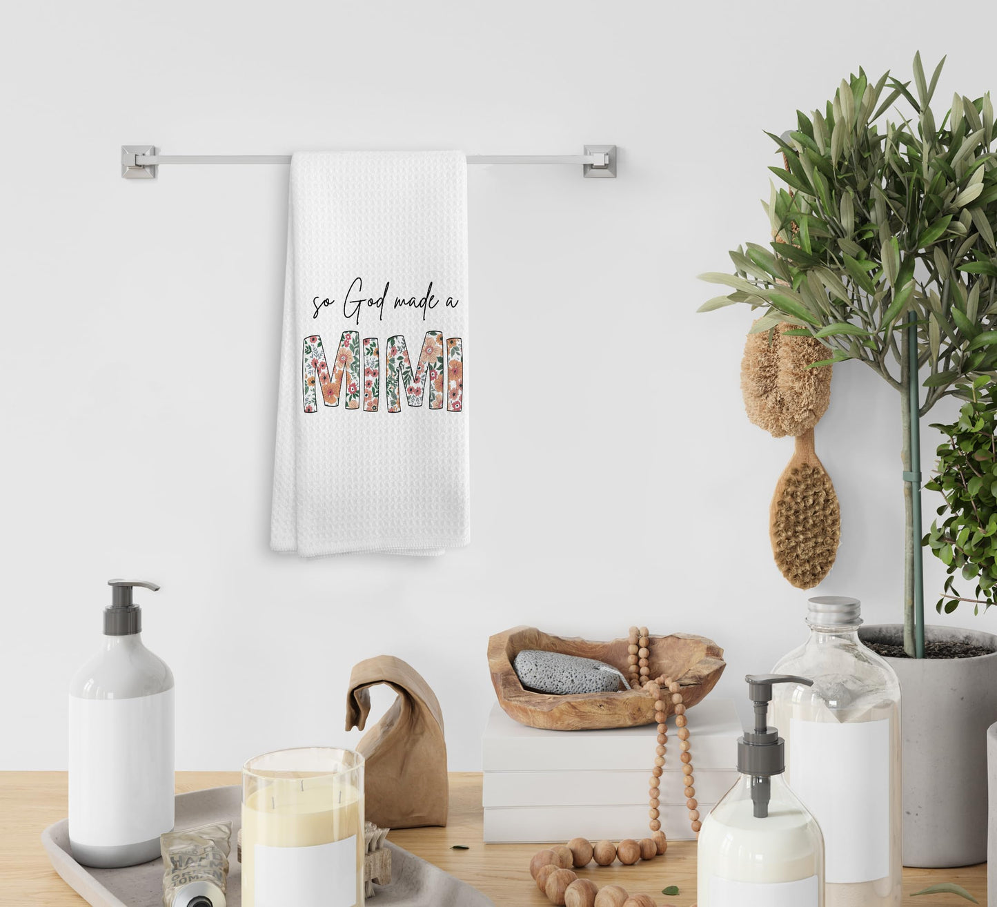 Mimi Kitchen Towels Dishcloths, Mimi Gifts for Grandma from Grandkids, Grandma Gifts, Make a Mimis Drying Cloth Hand Towels Tea Towels for Bathroom Kitchen, 16×24 Inches