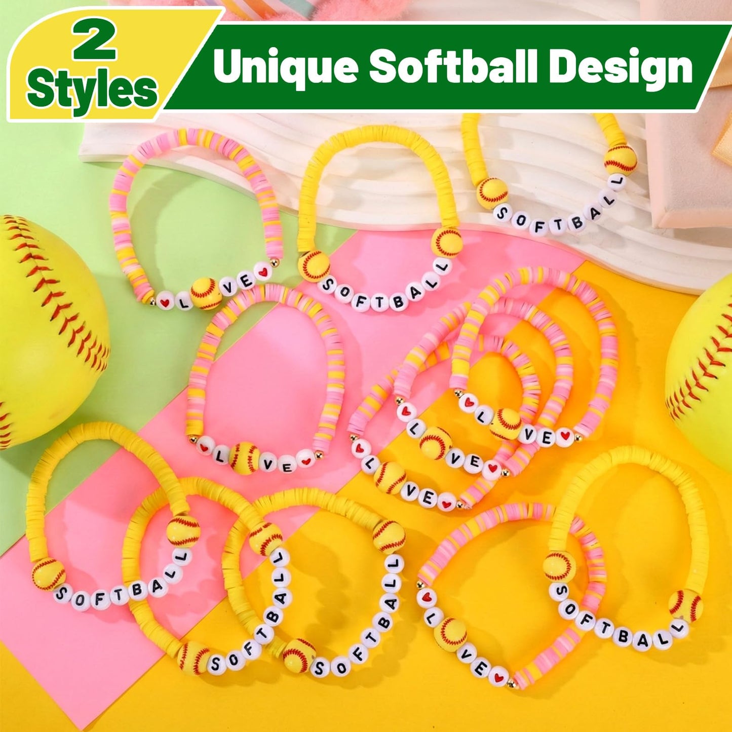 24 Pcs Soccer Bracelets Team Gifts Bulk, Novelty Stretch Letter Clay Beaded World Cup Soccer Gift Jewelry Sports Charm Bracelets for Girls Women Player Coach Party Favors Game Day Accessories