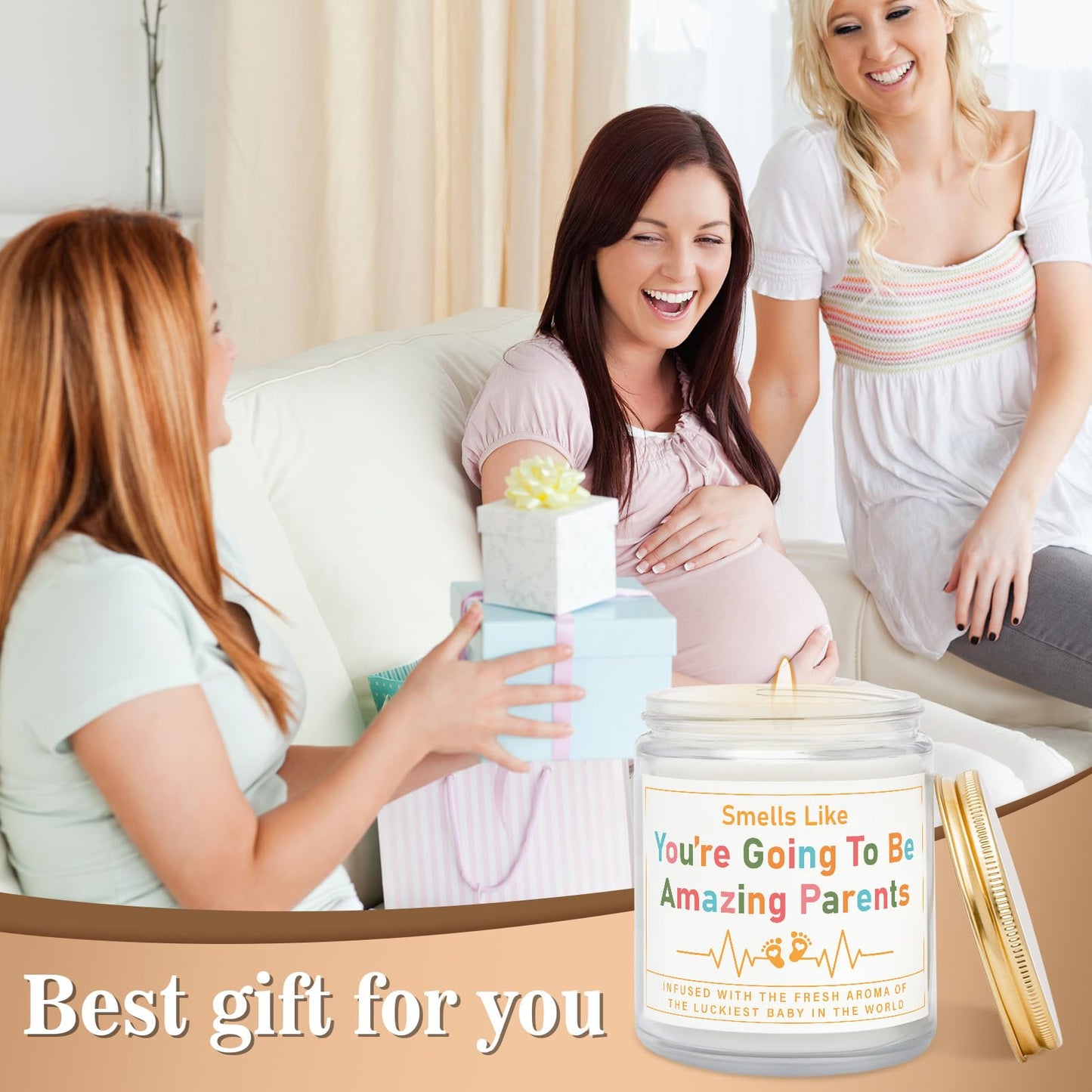 AceThrills Gender Reveal Gifts, New Parents Gift for Couples, Pregnancy Gifts for First Time New Mom Dad Gift - Lavender Scented Candle