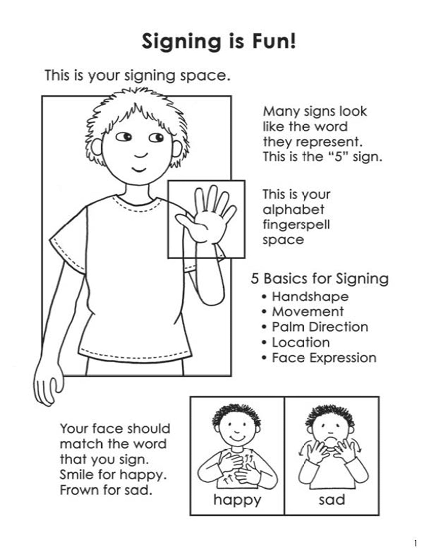 ABC Sign and Color: A Beginner's Book of American Sign Language (Dover Kids Activity Books)