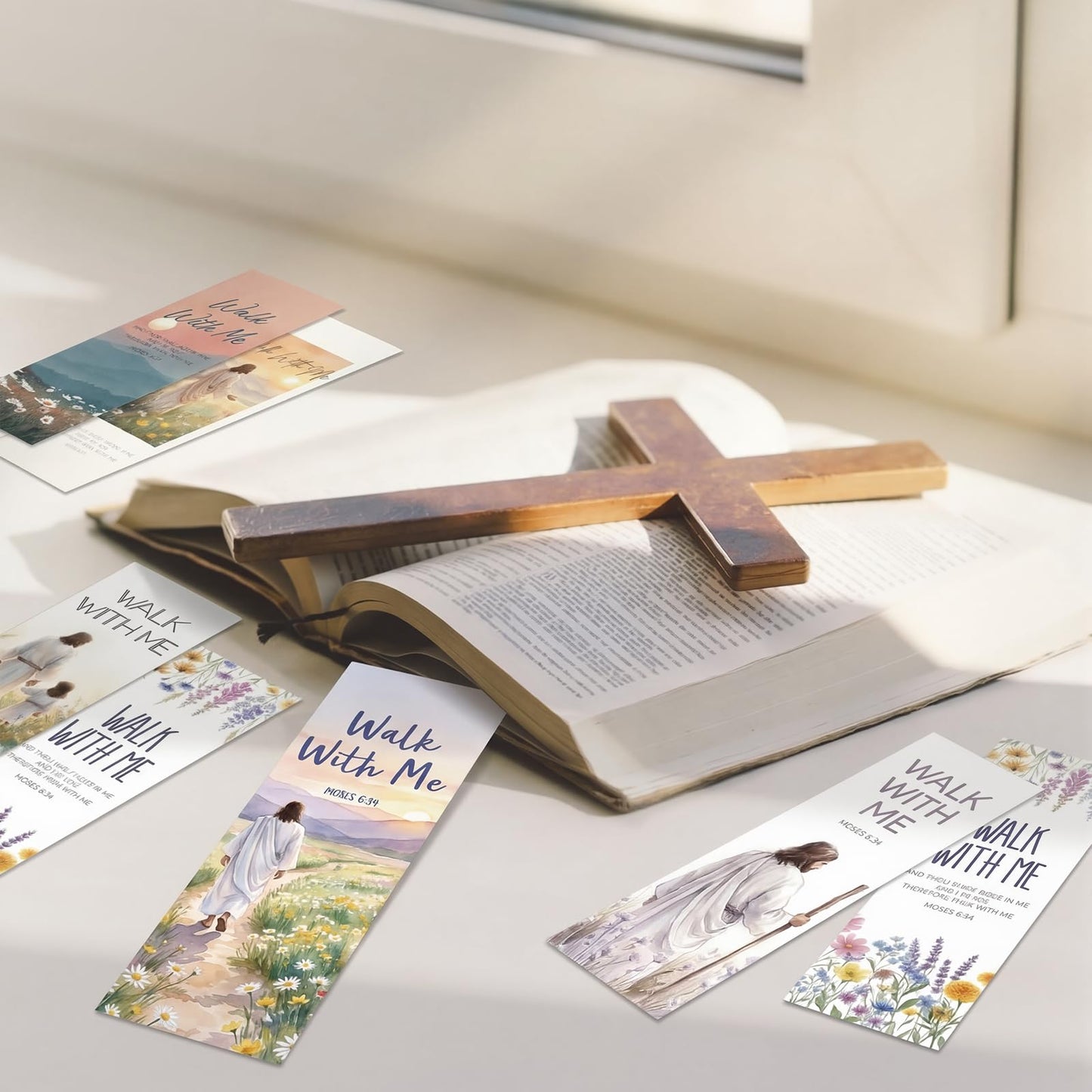 Eaasty 100 Pcs LDS 2026 Youth Theme Bookmarks, Walk with Me Bookmarks for The Church of Jesus Christ, Latter-Day Saints Mormon Church Gifts