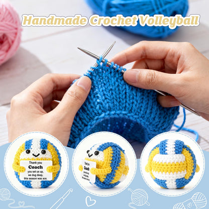 Volleyball Coach Gifts, Handmade Crochet Volleyball with Thank You Coach Sign, Teacher Appreciation Week Gift, End of Season Thank You Present for Coach