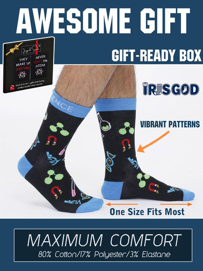 IRISGOD Funny Nerd Socks | Cool Stocking Stuffers | Holiday Gifts For Men and Women