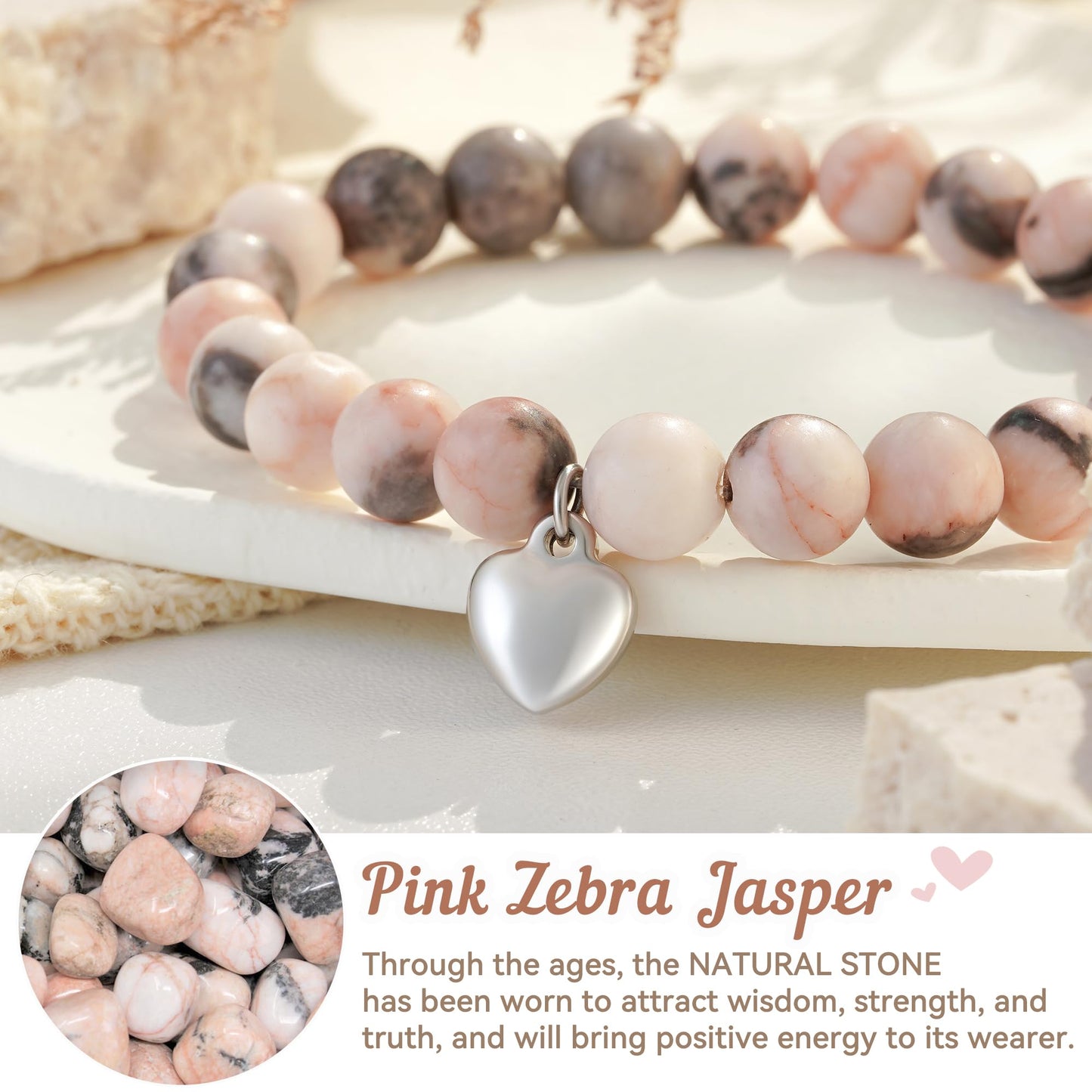 HGDEER Natural Stone Bracelet, Sometimes Your Forget You're Awesome Reminder Bracelets Best GIfts Ideas for Women with Quote Card