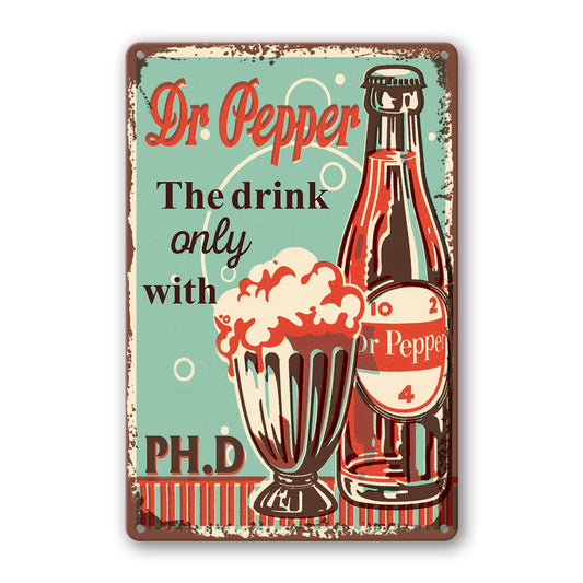 DOSEK Metal Tin Sign Vintage Compatible Dr Pepper Sign Animal Warning Signs Funny Xmas Wall Man Cave Cola Home Decor Metal Animal Band Beer Retro Restaurant Metal Sign Decor Pepper Gifts 8x12 Inch