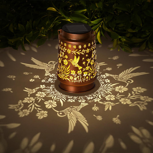 Hummingbird Solar Lanterns Outdoor Waterproof,Garden Decor Metal Hanging Decorative Solar Lights,Mothers Day Gifts,Birthday Gifts for Women Mom Grandma，Gardening Gifts for Yard, Patio, Lawn, Tabletop