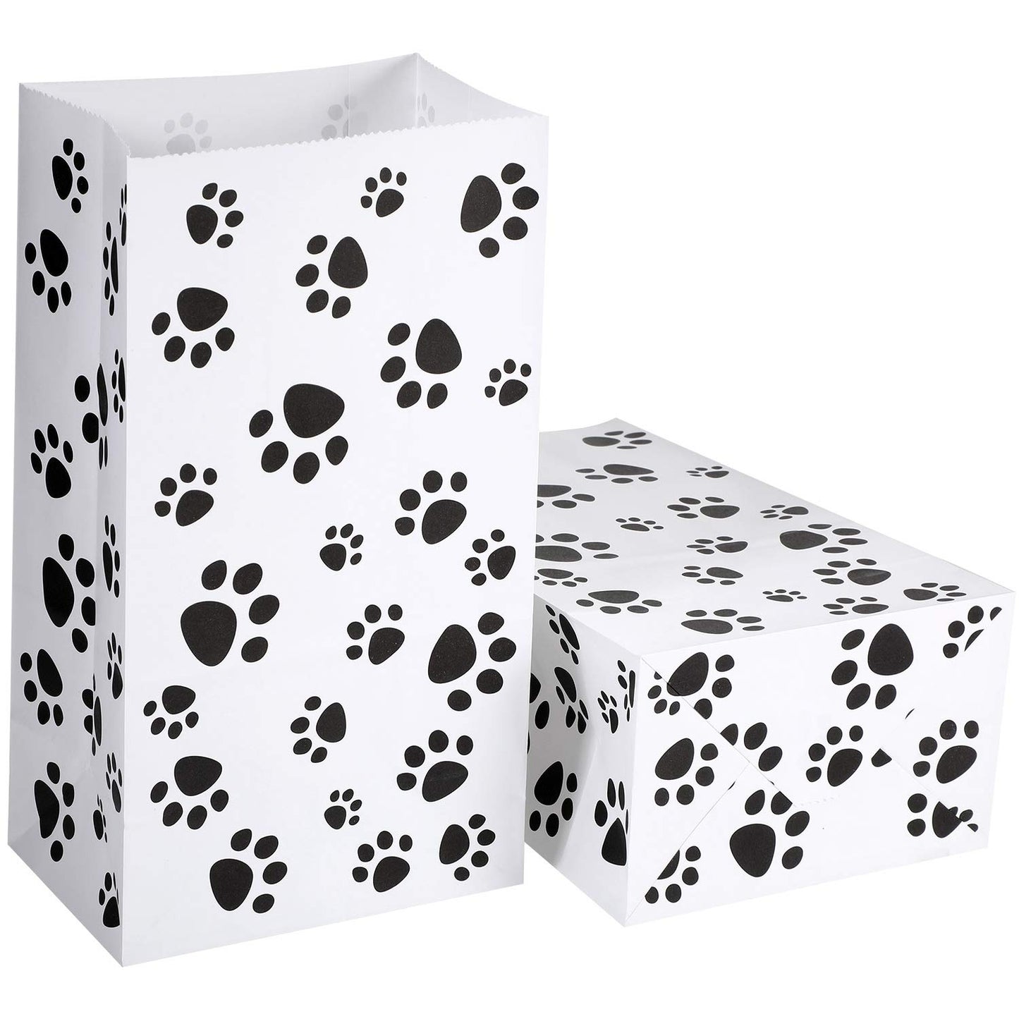 Blulu 36 Pack Dog Paw Gift Paper Bags Dog Paw Treat Goodie Bags Party Favors for Cat Pet Party Favor