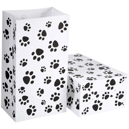 Blulu 36 Pack Dog Paw Gift Paper Bags Dog Paw Treat Goodie Bags Party Favors for Cat Pet Party Favor