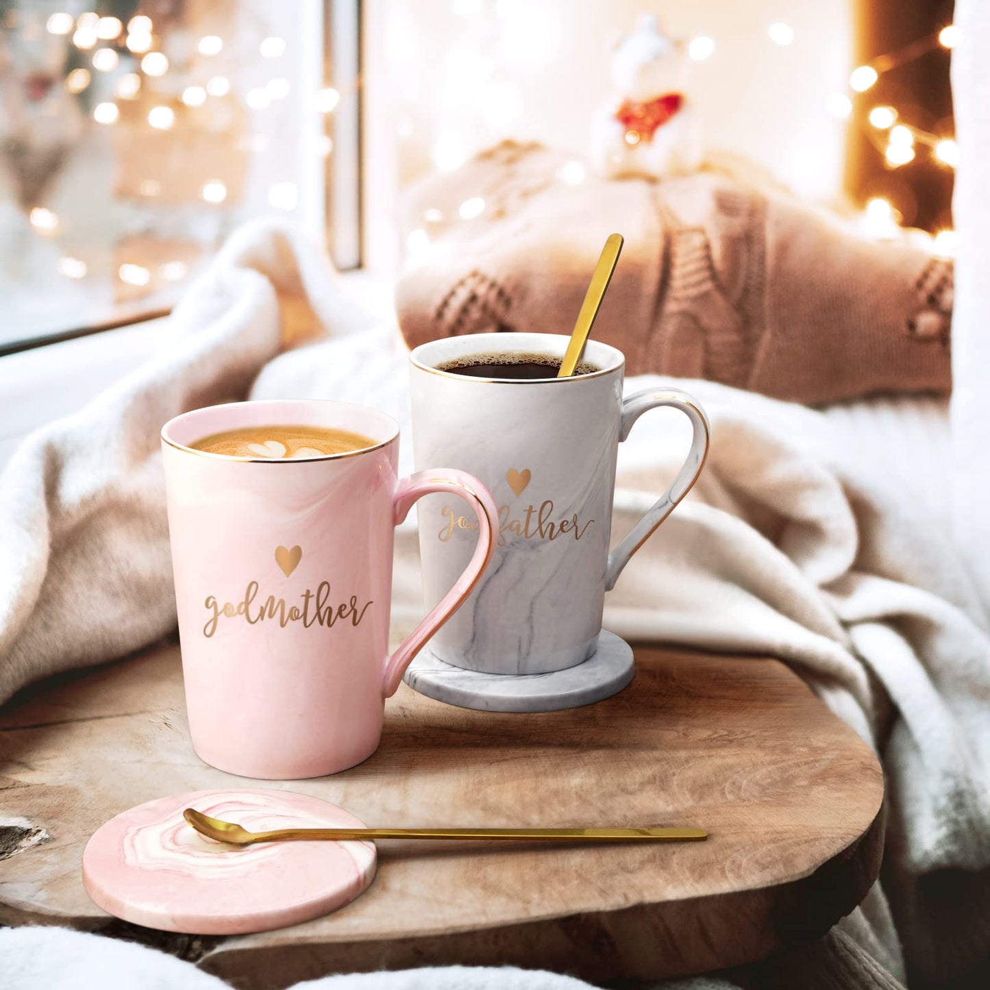 YHRJWN - Godparents Proposal Gift, Godmother Godfather Coffee Mug, God Parents Presents Gifts from Godchild, Godparents Gifts for Birthday Christmas Anniversary Pregnancy Baptism14 Oz with Gift Box