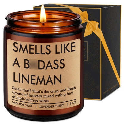 Fairy's Gift Candle Gifts for Lineman Workers Men, Electrical Lineman Gifts for Men Boyfriend Husband Dad, Cool Linemen Stuff Accessories, Linemen Appreciation Day, Funny Bday Presents for Lineworker