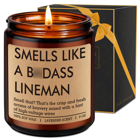 Fairy's Gift Candle Gifts for Lineman Workers Men, Electrical Lineman Gifts for Men Boyfriend Husband Dad, Cool Linemen Stuff Accessories, Linemen Appreciation Day, Funny Bday Presents for Lineworker