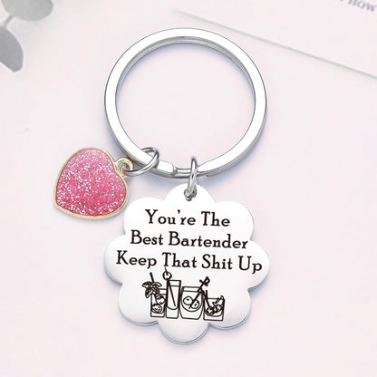 Barmaid Keyring Mixologist Jewelry BFF Gifts Bartender Moving Keychain