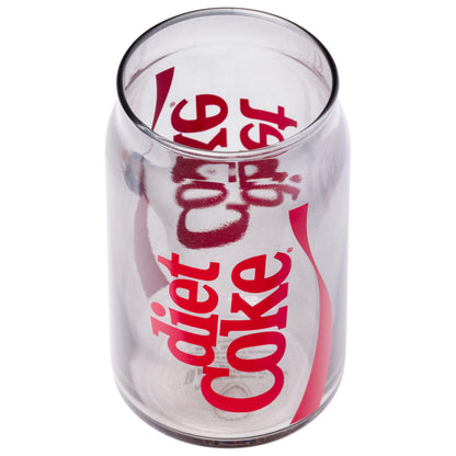 Silver Buffalo Coca-Cola Diet Coke Glass Tumbler with Bamboo Lid and Plastic Straw, 16 Ounces