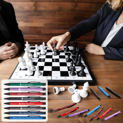 Sayglossy 24 Pcs Chess Ballpoint Pens Novelty Gifts 12 Style Smooth Writing Pens for Chess Lover Christmas Birthday Gifts