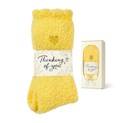 American Trends Fuzzy Socks for Women in Gift Box, Ultra-Soft Cloud Sleep Socks with Thinking of You Wrap, Gifts for Women