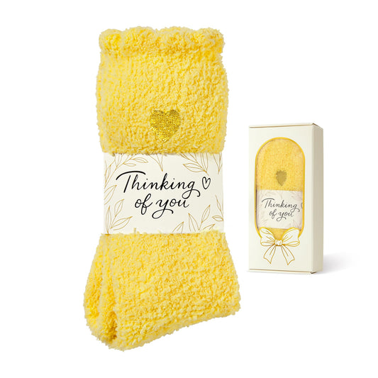 American Trends Fuzzy Socks for Women in Gift Box, Ultra-Soft Cloud Sleep Socks with Thinking of You Wrap, Gifts for Women