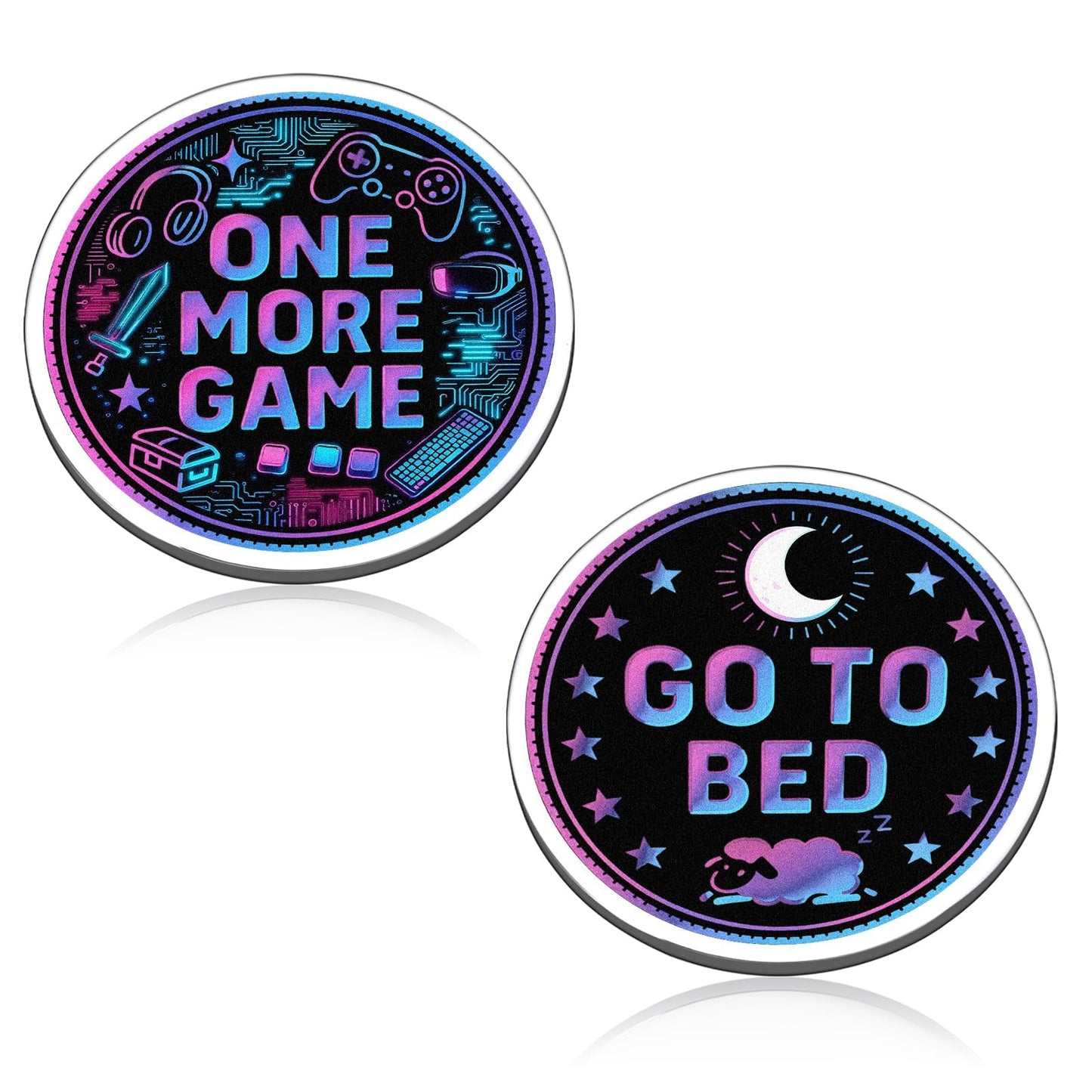 Gamer Gifts for Men - Double Sided Decision Maker Coin Gamer Gifts for Boys 8-12, Gamers Dad Fathers Day Gift Nerdy Giftt for Men Boyfriend Husband Birthday Fathers Day Unique Gift for Gamers Dad