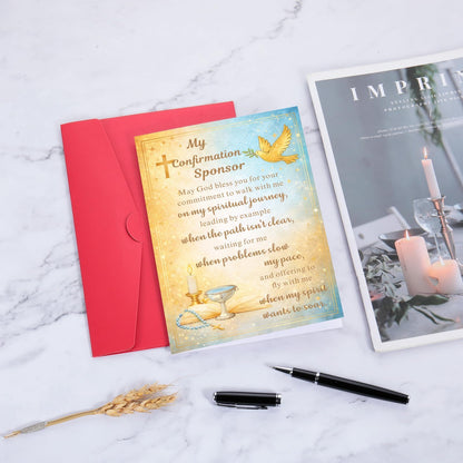 Confirmation Sponsor Cards-Confirmation Sponsor Gifts for Women Men Godmother Godfather Sponsors Appreciation Gifts-Easter Basket Stuffers Christian Catholic Confirmation-Cards from Teenage Boy Girl