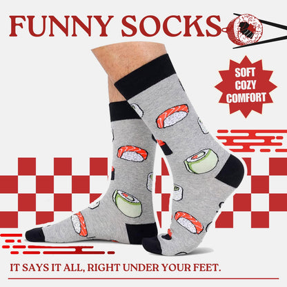 Zmart if You Can Read This - Popcorn Pickle Bacon Avocado Sushi Pizza Socks Gifts for Men