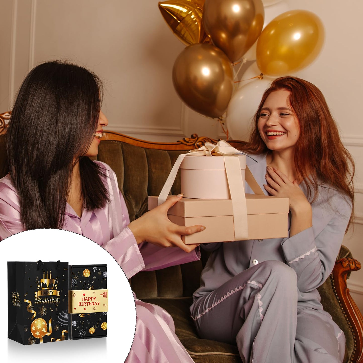 Exploding Gifts Box, Black Gold Surprise Explosion Gifts Box Birthday Money Boxes for Cash Gifts Pop Up Birthday, DIY Unique Folding Happy Birthdays Surprise Boxes Party Favors for Men Women