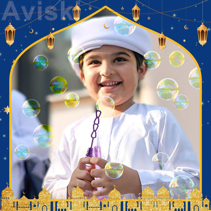 20Pcs Eid/Ramadan Mubarak Bubble Wands, Mini Bubble Wands for Eid Party Favors, Islamic Gift Toys for Girls Boys Kids Toddler Adults, Party Bag Stuffers Goodie Bag Filler, Classroom Prizes
