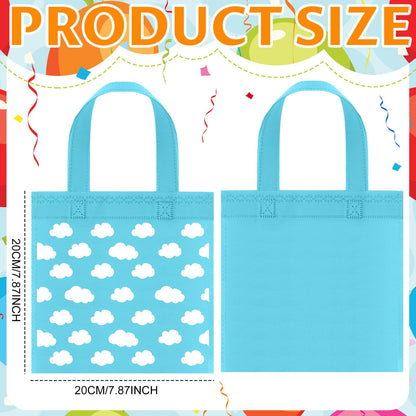 Locmeo 48 Pcs Cartoon Party Favor Bags Cartoon Birthday Party Decorations Blue Sky White Clouds and Cow Print Candy Gift Treat Goodie Bags for Baby Shower Bachelorette Supplies Decoration