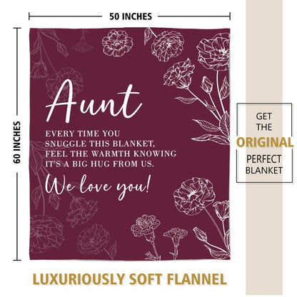 GiltGlimmer Aunt Gifts, Aunt Birthday Gifts, Auntie Gift Ideas, Gifts for Aunts from Niece Nephew, to My Aunts Throw Blanket 50" x 60", Burgundy