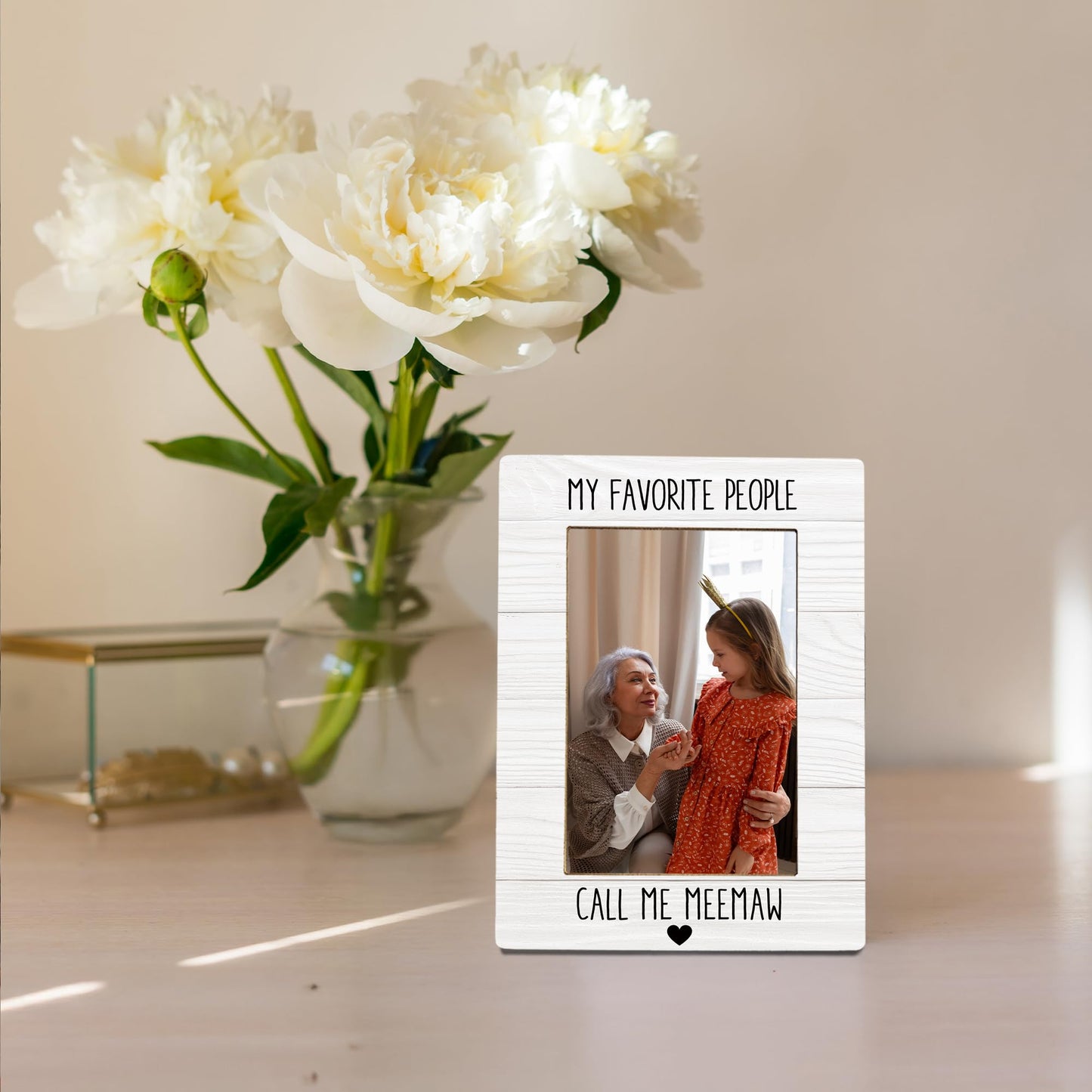 Meemaw Picture Frames, Gifts for Grandma, Mothers Day Birthday Gift for Grandma Nana Wooden Photo Frames, My Favorite People Call Me Meemaw Picture Photo Frame forDesk Table 4X6 Photos