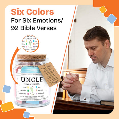 NewEleven Fathers Day Gift For Uncle - Birthday Gifts For Uncle, Funcle - Meaningful Present, Inspirational Gift For Uncles From Newphew, Niece, Kids - Bible Verse Jar