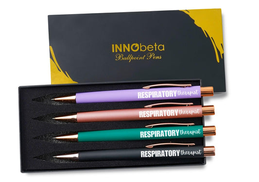 InnoBeta Respiratory Therapist Gifts, Ballpoint Pen Set of 4, Perfect Respiratory Therapist Gifts Idea for Women on Birthday and Christmas