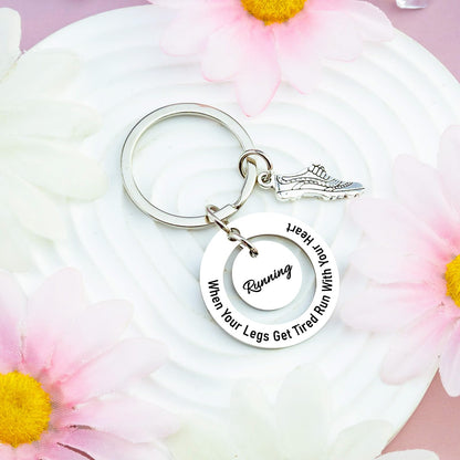 Cross Country Running Gifts Runner Keychain Marathon Gift for Women Men Running Track And Field Accessories for Men Marathon Gift for Track Athletes