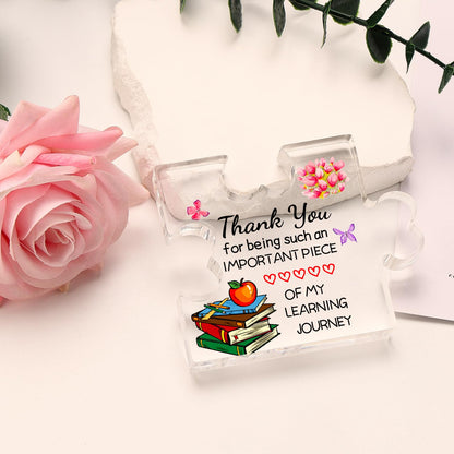 Funnli Teacher Gifts, Teacher Appreciation Gifts Acrylic Plaque, Appreciation Valentines Day Christmas Thank You Graduation Gifts for Women Teacher Principal Classmate Study Partner Roommate