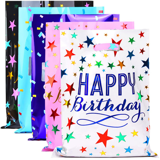 ZGORENDZ 40 Pack Party Favor Bags for Birthday Assorted Colors Goodie Gift Bags for Girls & Boys Birthday Party(6.7 * 9.7 inch)