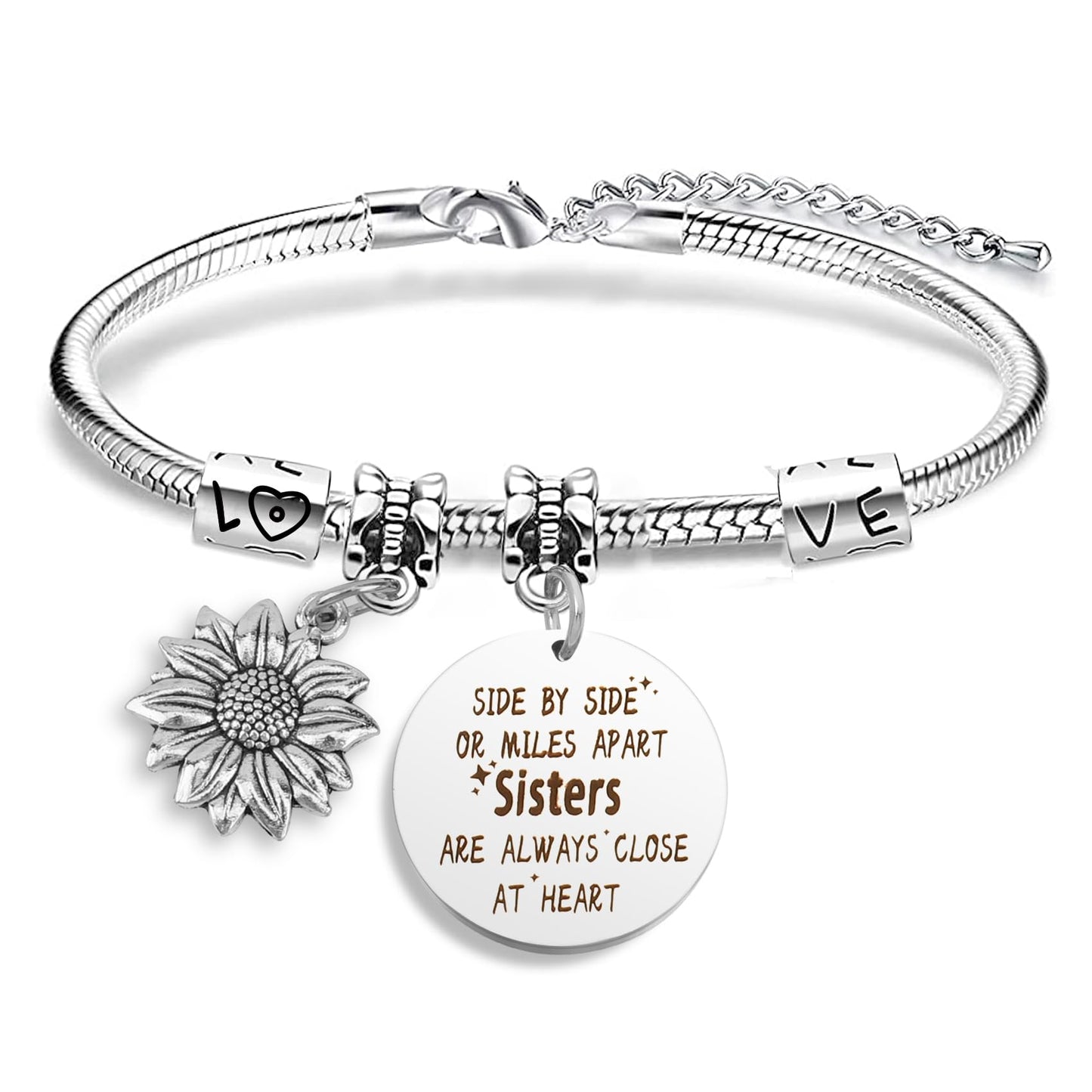 Sister Birthday Gifts Christmas Mothers Day Sisters Graduation Valentines Bracelet Sunflower,Butterfly,Elephant