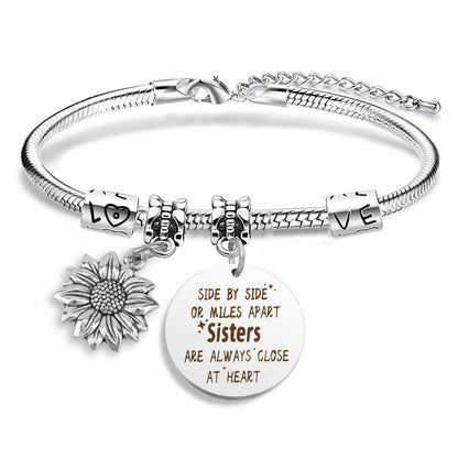 Sister Birthday Gifts Christmas Mothers Day Sisters Graduation Valentines Bracelet Sunflower,Butterfly,Elephant