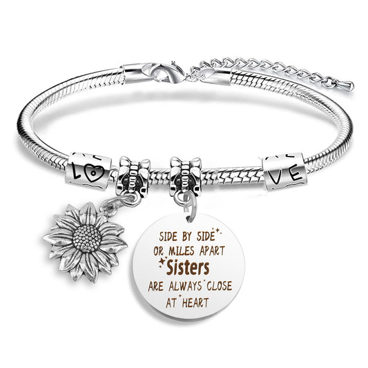 Sister Birthday Gifts Christmas Mothers Day Sisters Graduation Valentines Bracelet Sunflower,Butterfly,Elephant