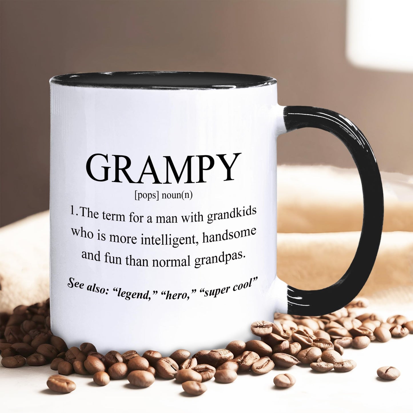 Grampy Coffee Mugs, Grandpa Coffee Teacup, Fathers Day Christmas Birthday Gifts for Grampys, Grandpa Grampys Gifts from Grandkids Grandchildren, Grampy Definition Ceramic CoffeeMug 11oz