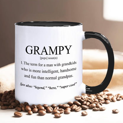 Grampy Coffee Mugs, Grandpa Coffee Teacup, Fathers Day Christmas Birthday Gifts for Grampys, Grandpa Grampys Gifts from Grandkids Grandchildren, Grampy Definition Ceramic CoffeeMug 11oz