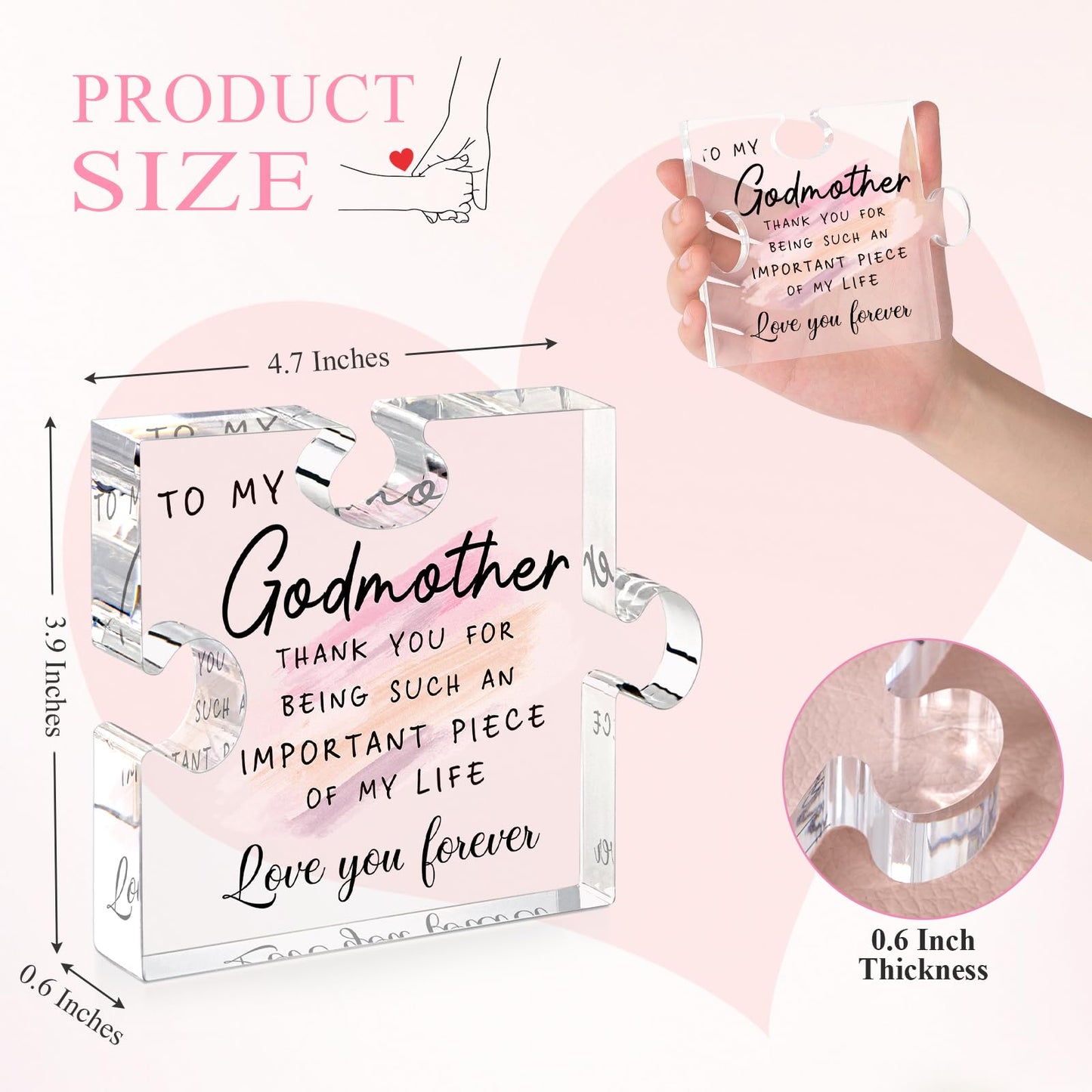 Godmother Gift from Godchild - Mothers Day Gifts for Godmother Proposal Gift Puzzle Piece God Mother Birthday Christmas Promoted to Godmother Gifts