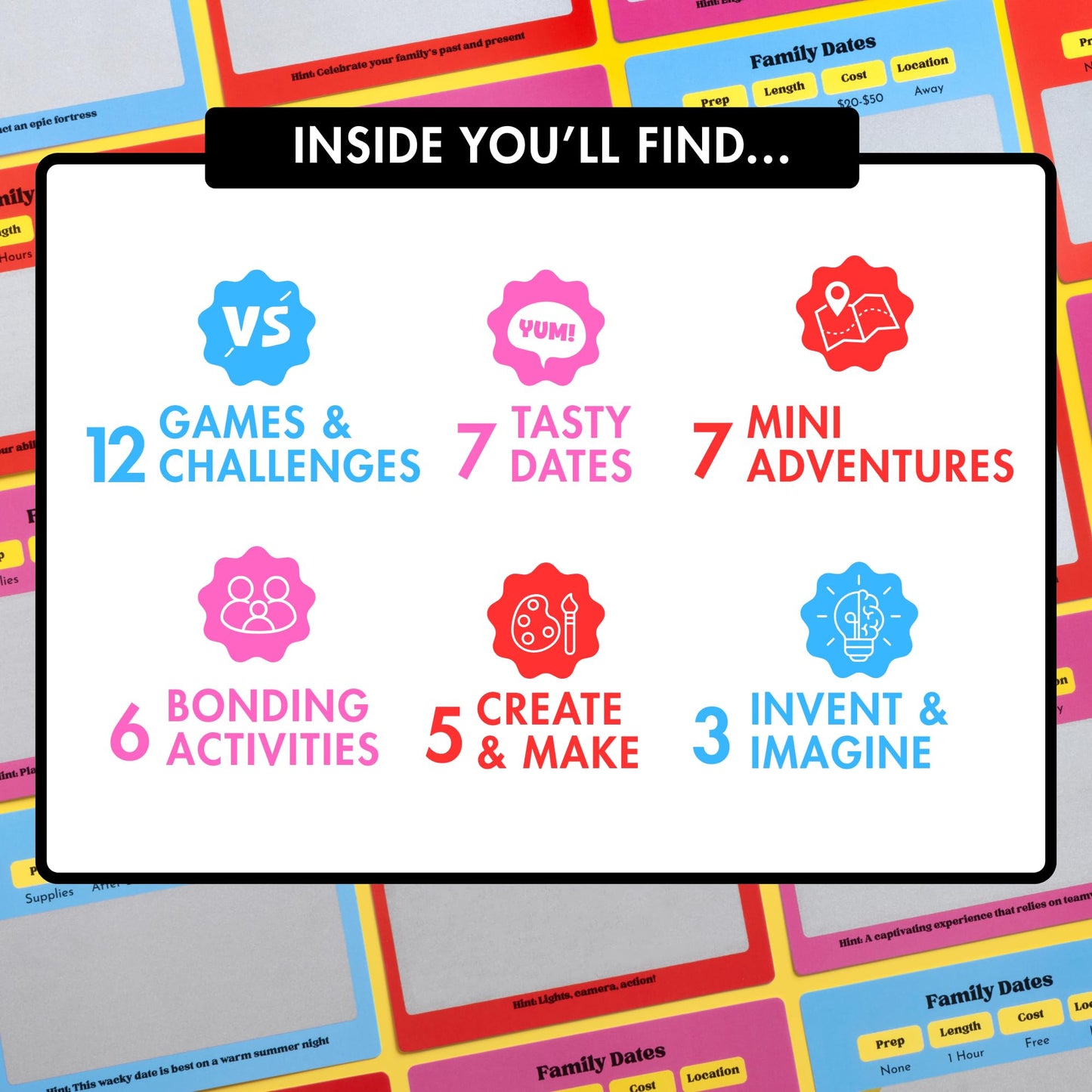 Happy Duo Family Dates 40 Scratch Off Cards – Summer Activities for Kids & Tween from Kids – Family Games for All Ages