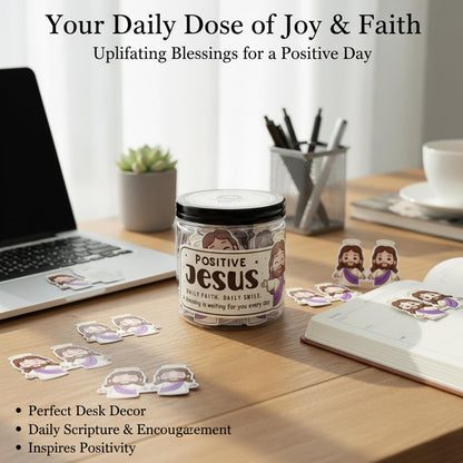 Emotional Support Jesus Jar, 60 Double-Sided Scripture Cards & Daily Encouragement Mini Blessings, Christian Easter Gift for Women, Teen Girls Basket Stuffer