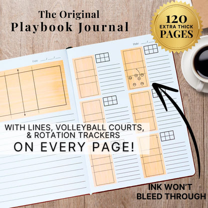 The Playbook Journal – Volleyball Notebook Coaching Book and Rotation Tracker, Volleyball Coaching Supplies and Essentials for Men & Women & Players, Coach Gifts
