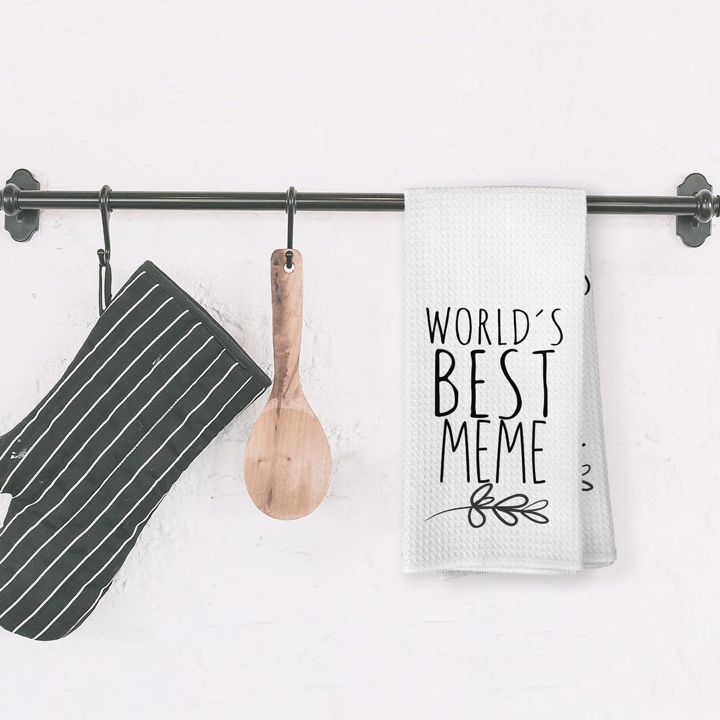 World's Best Meme Kitchen Towels, Meme Gifts for Grandmother Grandma, Meme Gifts from Grandson Granddaughter Kids, Meme Mother's Day Birthday Gifts Tea Towels Kitchen Hand Towels 16x24 Inch