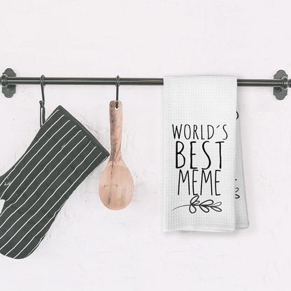 World's Best Meme Kitchen Towels, Meme Gifts for Grandmother Grandma, Meme Gifts from Grandson Granddaughter Kids, Meme Mother's Day Birthday Gifts Tea Towels Kitchen Hand Towels 16x24 Inch