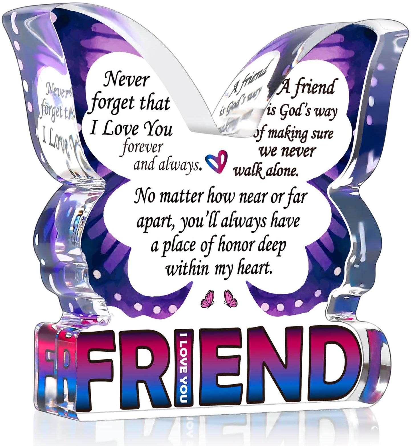 Friendship Gifts for Women, Best Friend Birthday Gifts for Women, Butterfly Gift for Friends BFF Bestie Bestfriend, Small Gifts for Female Friend Ideas, Friends Decorative Signs Plaques