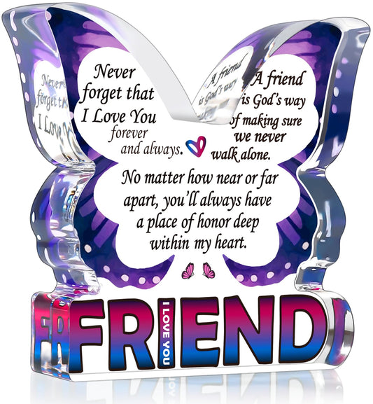 Friendship Gifts for Women, Best Friend Birthday Gifts for Women, Butterfly Gift for Friends BFF Bestie Bestfriend, Small Gifts for Female Friend Ideas, Friends Decorative Signs Plaques